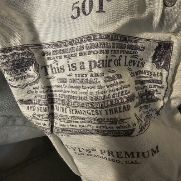 501 Levi's button-up light wash 100% cotton boyfriend cut oversized 32 - Picture 3 of 6